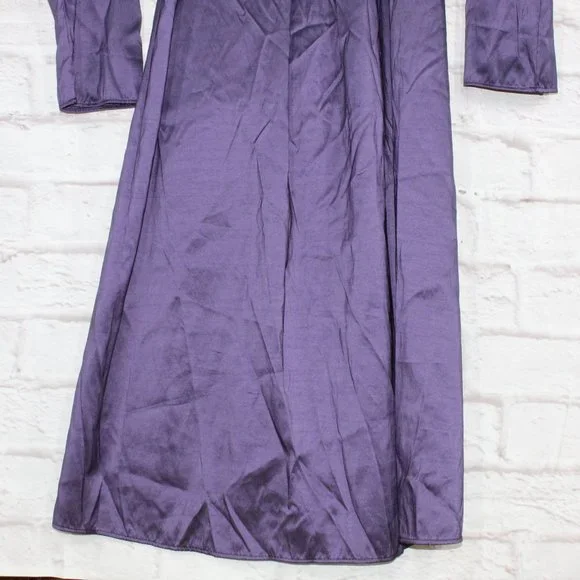 Maralyce Ferree Purple Nylon Hooded Full Length Long Raincoat Jacket Size M - Picture 6 of 8